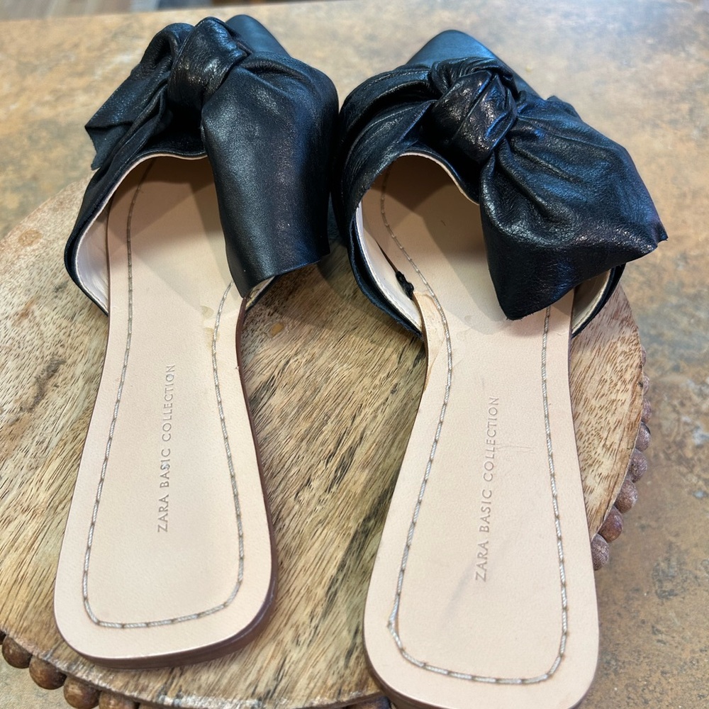 Zara Black Bow Mules - Picture 11 of 13